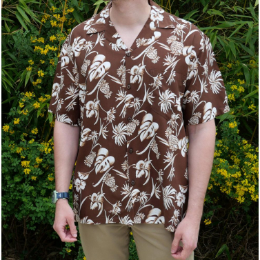 Authentique chemise hawaenne marron