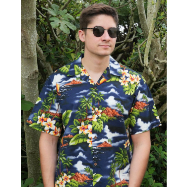 Des fleurs de plumria pour cette chemise hawaienne