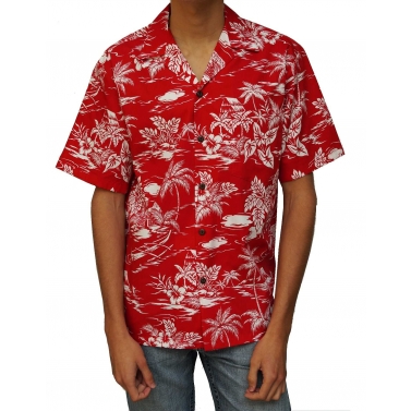 Chemise aloha rouge