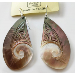 Boucles d'oreilles nacre de Tahiti Coquillage N7