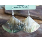 Boucles d'oreilles nacre de Tahiti Eventail N9