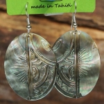 Boucles d'oreilles nacre de Tahiti Ovales N10