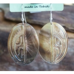 Boucles d'oreilles nacre de Tahiti Ovales N13