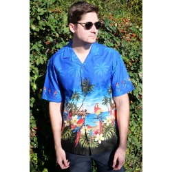 Chemise hawaïenne vintage authentique Made in Hawaii (L/petit XL