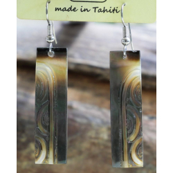 Boucles d'oreilles nacre de Tahiti Baguette N°5