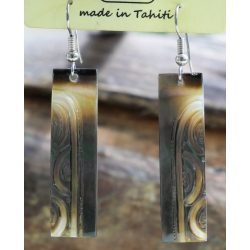 Boucles d'oreilles nacre de Tahiti Baguette N5