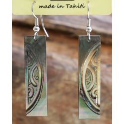 Boucles d'oreilles nacre de Tahiti Baguette N8