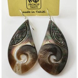 Boucles d'oreilles nacre de Tahiti Coquillage N5