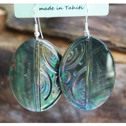Boucles d'oreilles nacre de Tahiti Ovales N15