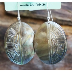 Boucles d'oreilles nacre de Tahiti Ovales N17