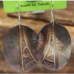 Boucles d'oreilles nacre de Tahiti Ovales N2