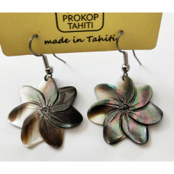 Boucles d'oreilles nacre de Tahiti (petite fleur) N4