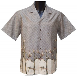 Chemise Hawaienne Bamboo Land Taupe