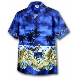 Chemise Hawaienne CHOPPER IN THE NIGHT