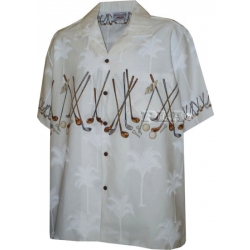 Chemise Hawaienne GOLF Blanche