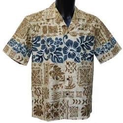 Chemise Hawaienne Hibiscus Band crme
