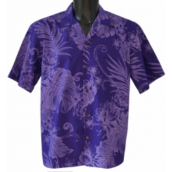 Chemise hawaienne MONSTERA CERES IN PURPLE