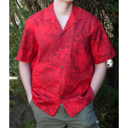 Chemise hawaienne MONSTERA CERES IN RED