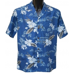 Chemise Hawaienne Orchid bleue