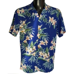 Chemise hawaienne ORCHID GINGER Bleue