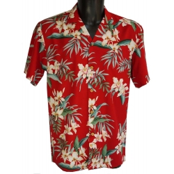 Chemise hawaienne ORCHID GINGER Rouge