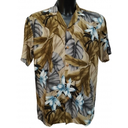 Chemise hawaienne ORCHID JUNGLE BEIGE