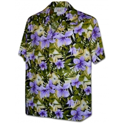 Chemise Hawaienne PURPLE HIBISCUS