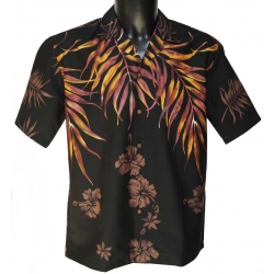 Chemise Hawaienne Shoulder Fern Black