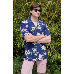 Chemise hawaienne STAR ORCHID Bleue