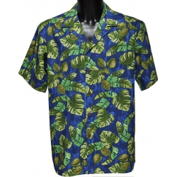 Chemise hawaienne TROPICAL MOMENTS BLEU