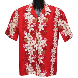 Chemise hawaienne VINTAGE PLUMERIA Rouge