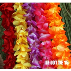 Collier de fleur Hawaï mixte Lot de 15