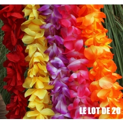 Collier de fleur Hawaï mixte Lot de 20