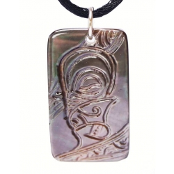 Pendentif Plaque tahitienne tiki N3