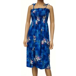 ROBE HAWAIENNE MIDNIGHT ORCHID BLEUE