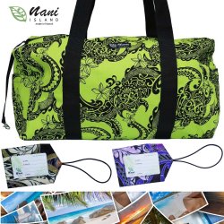 Sac hawaen et ses tiquettes de voyage
