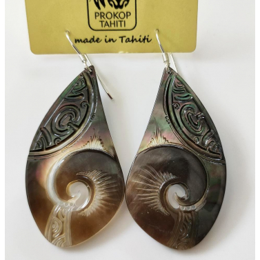 Boucle d'oreille nacre de Tahiti