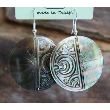 Boucles d'oreille nacre de Tahiti 