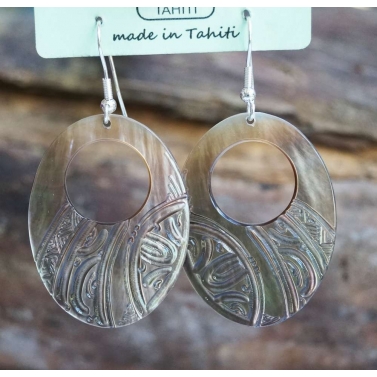 Boucle d'oreille nacre de Tahiti