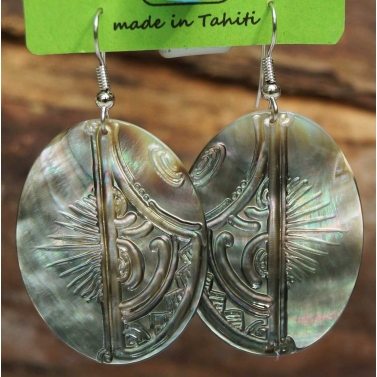 Boucle d'oreille nacre de Tahiti