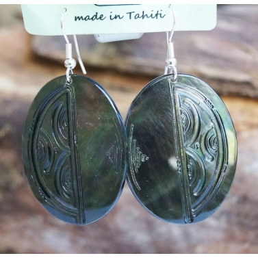 Boucle d'oreille nacre de Tahiti