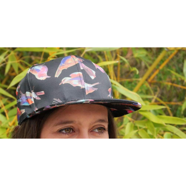 casquette coton motif oiseaux