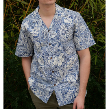 chemise hawaienne bleu