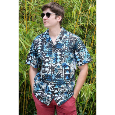 Chemise hawaienne GEOMETRIC Bleu