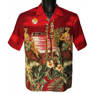 chemise hawaienne rouge