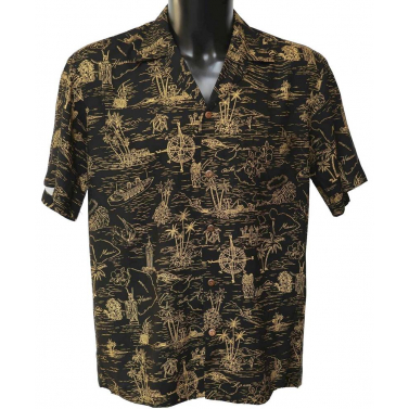 Chemise hawaienne noir