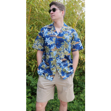 Chemise hawaienne bleu 