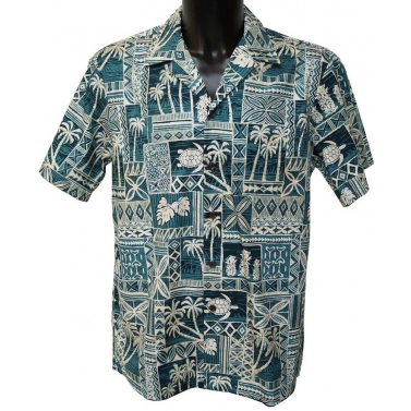 chemise hawaienne bleue