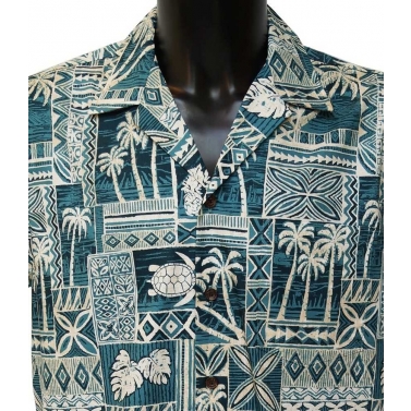 chemise a fleur bleue