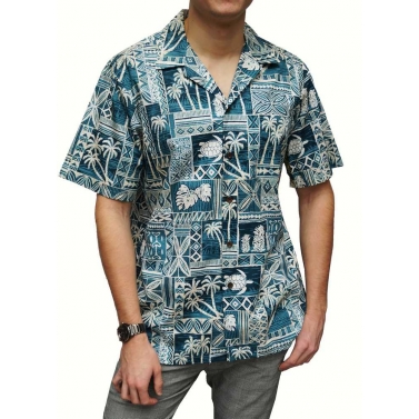 chemise hawaienne bleue